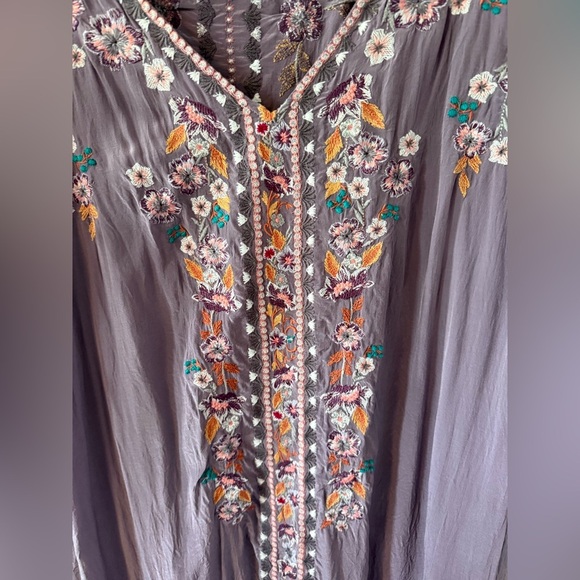 Sundance Ayla purple floral embroidered boho shift dress size large petite - Picture 3 of 5